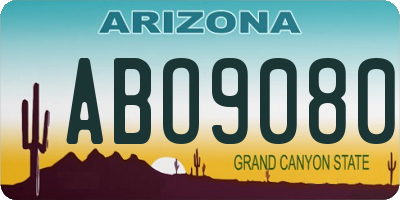 AZ license plate ABO9080