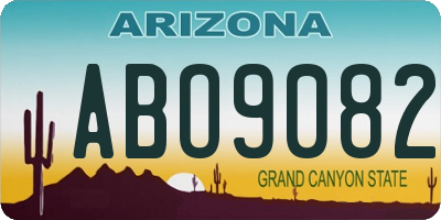 AZ license plate ABO9082