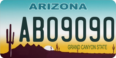 AZ license plate ABO9090