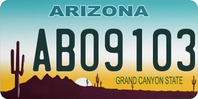 AZ license plate ABO9103