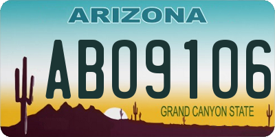 AZ license plate ABO9106