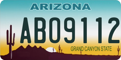 AZ license plate ABO9112