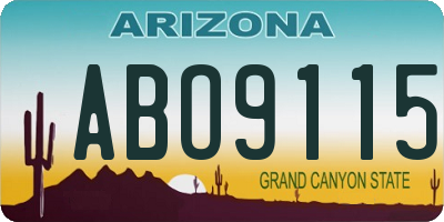 AZ license plate ABO9115