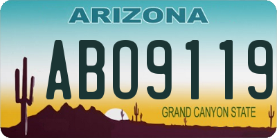 AZ license plate ABO9119
