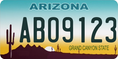 AZ license plate ABO9123