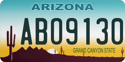 AZ license plate ABO9130