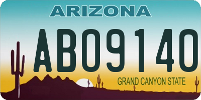AZ license plate ABO9140