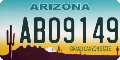AZ license plate ABO9149
