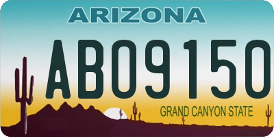 AZ license plate ABO9150