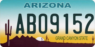 AZ license plate ABO9152