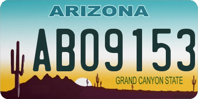 AZ license plate ABO9153