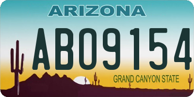 AZ license plate ABO9154