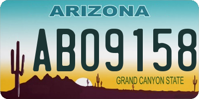 AZ license plate ABO9158