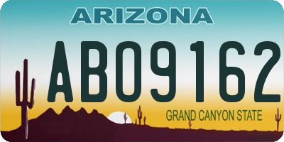 AZ license plate ABO9162