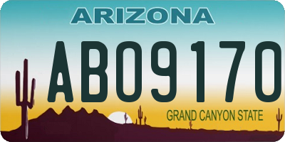 AZ license plate ABO9170