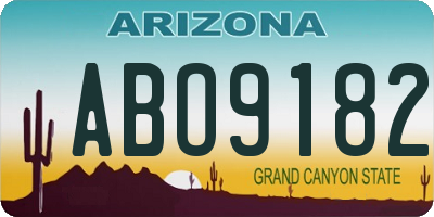 AZ license plate ABO9182