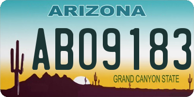 AZ license plate ABO9183