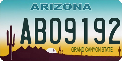 AZ license plate ABO9192