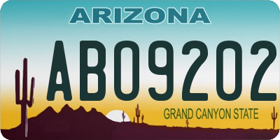 AZ license plate ABO9202