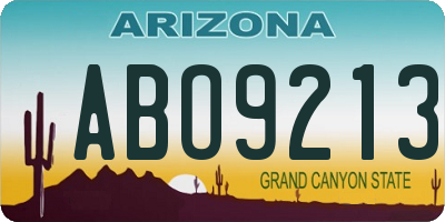 AZ license plate ABO9213
