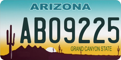 AZ license plate ABO9225