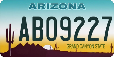 AZ license plate ABO9227