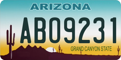 AZ license plate ABO9231