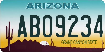 AZ license plate ABO9234
