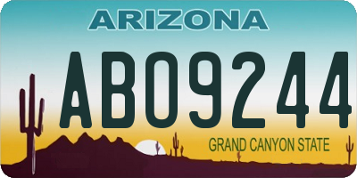 AZ license plate ABO9244