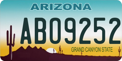 AZ license plate ABO9252