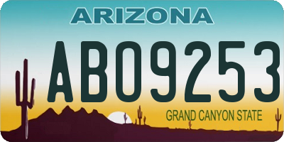 AZ license plate ABO9253