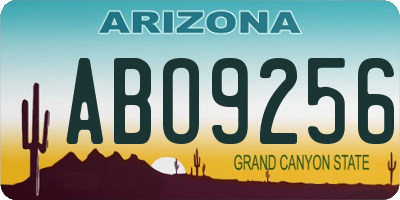 AZ license plate ABO9256