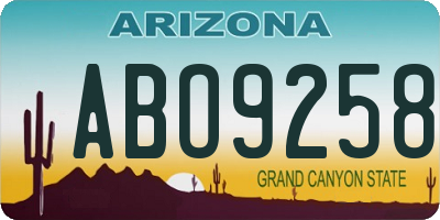 AZ license plate ABO9258