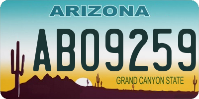 AZ license plate ABO9259