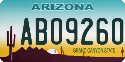 AZ license plate ABO9260