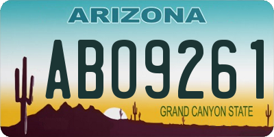 AZ license plate ABO9261
