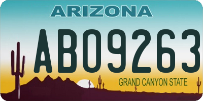 AZ license plate ABO9263