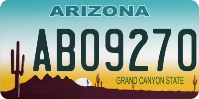 AZ license plate ABO9270