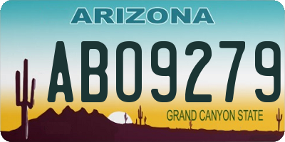 AZ license plate ABO9279