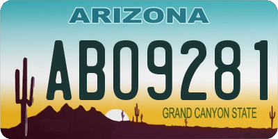 AZ license plate ABO9281