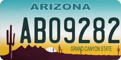AZ license plate ABO9282