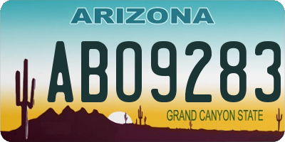 AZ license plate ABO9283
