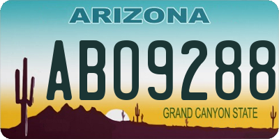 AZ license plate ABO9288