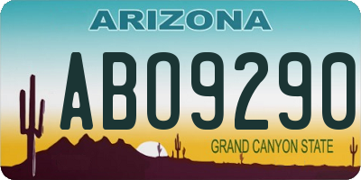 AZ license plate ABO9290