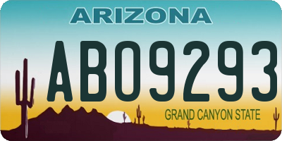 AZ license plate ABO9293