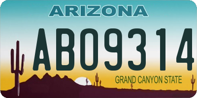 AZ license plate ABO9314