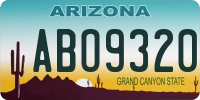 AZ license plate ABO9320
