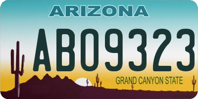AZ license plate ABO9323