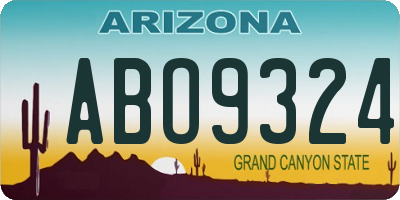 AZ license plate ABO9324