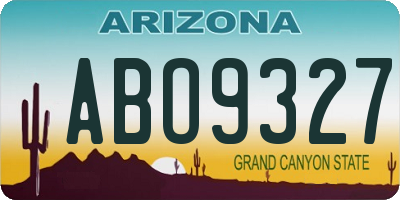 AZ license plate ABO9327